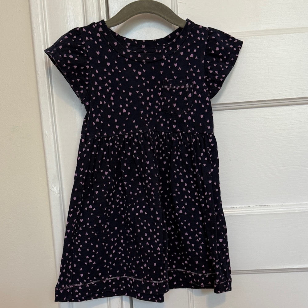 Gap Navy Dress with Pink Heart Print